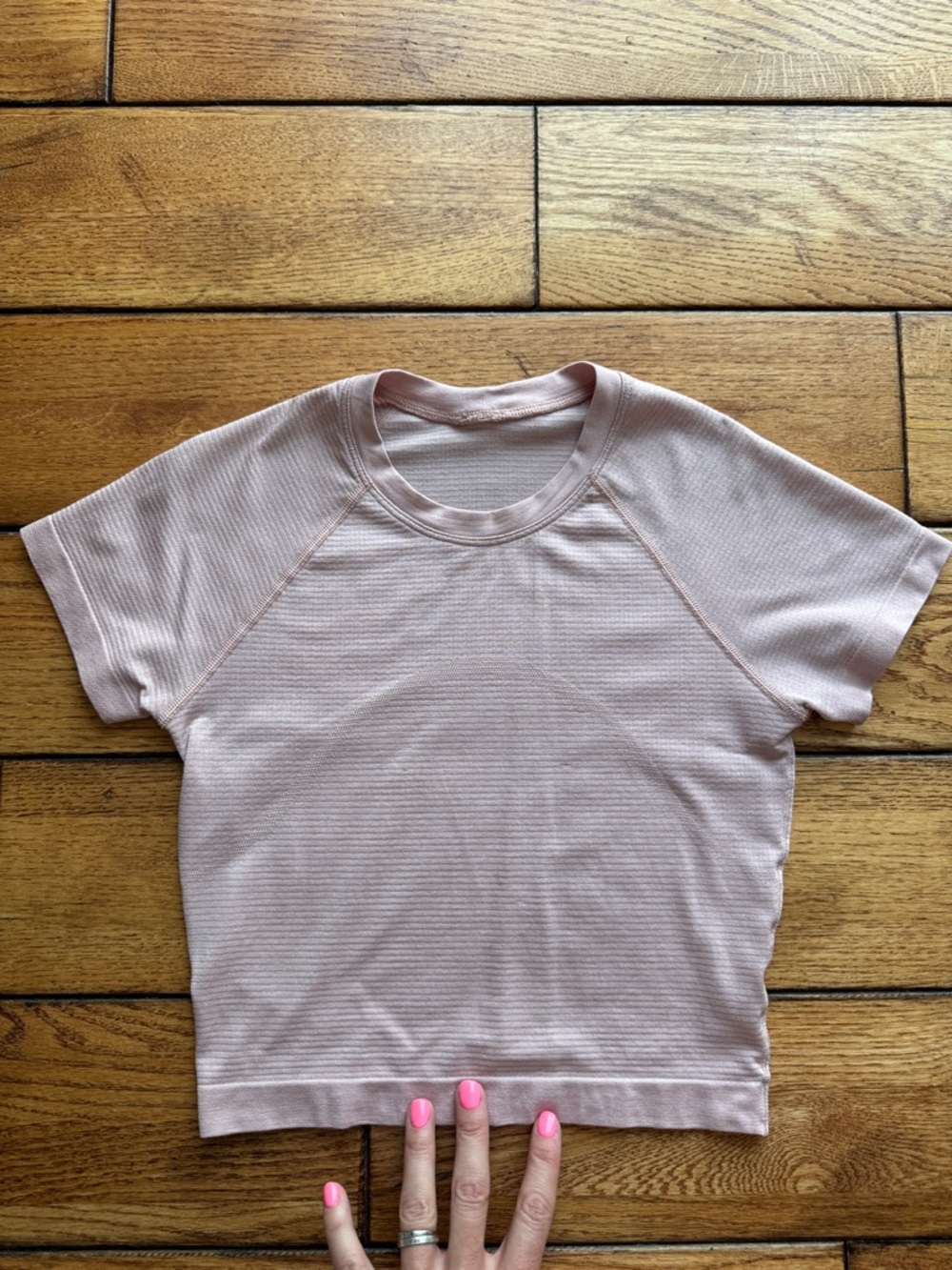 lululemon athletica Light Pink Cropped Workout Top